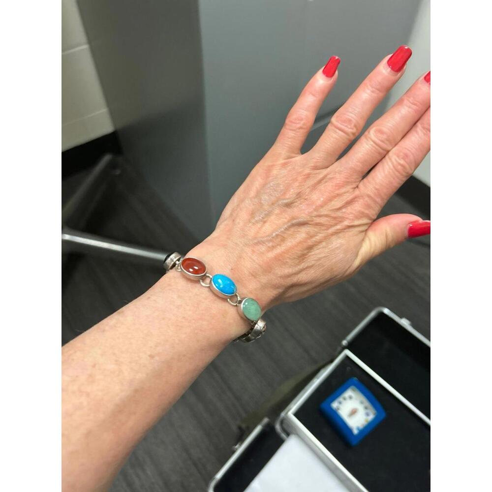 Sterling Silver Chunky Multi Gemstone Bracelet - image 8